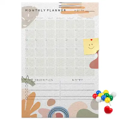 Monthly schedule cork pin board