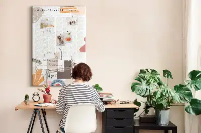Cork pin board Monthly schedule