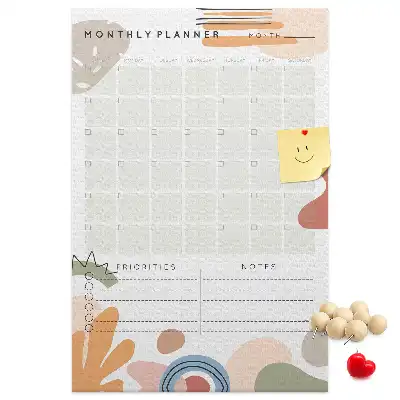 Cork pin board Monthly schedule