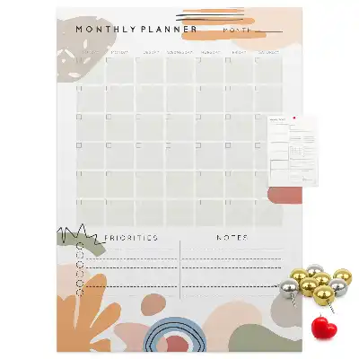 Monthly schedule cork pin board