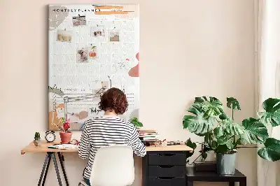 Cork pin board Monthly schedule