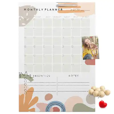 Monthly schedule cork pin board