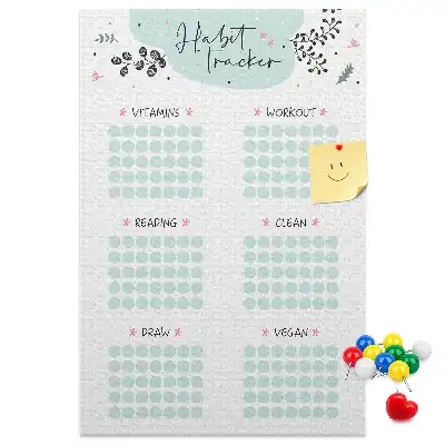 Cork Note Board Habits planner