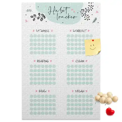 Cork Note Board Habits planner
