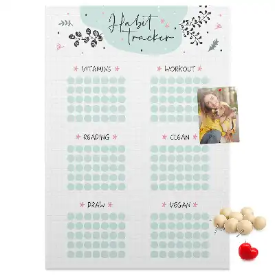 Cork Note Board Habits planner