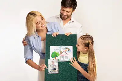 Wall cork memo board Linear leaf pattern