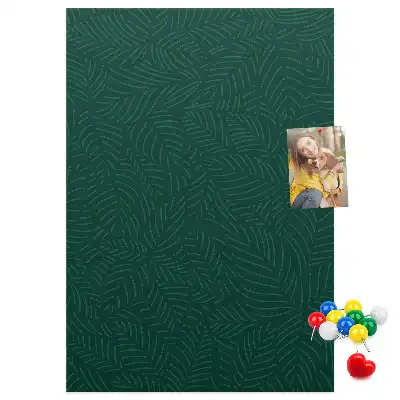 Linear Leaf Pattern Cork Memo Board