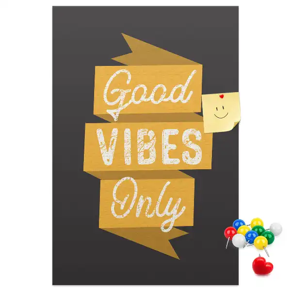 Wall cork memo board with inspiring quote