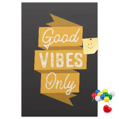 Wall cork memo board with inspiring quote
