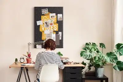 Wall cork memo board with inspiring quote