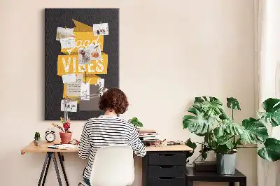 Wall cork memo board with inspiring quote