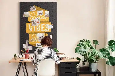 Wall cork memo board with inspiring quote