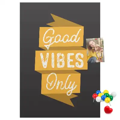 Wall cork memo board with inspiring quote