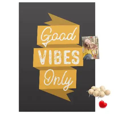 Wall cork memo board with inspiring quote