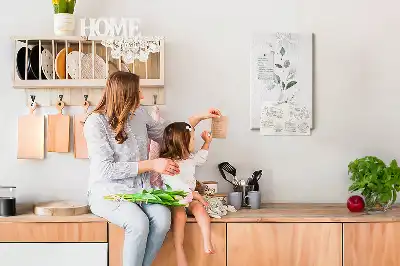 Cork pin board with a plant shoot and leaves design