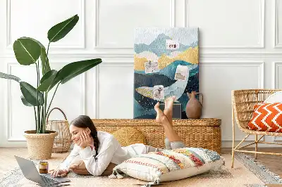 Cork Note Board Marble whale