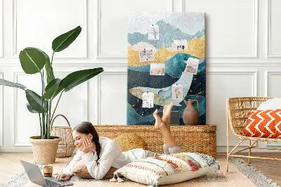 Cork Note Board Marble whale