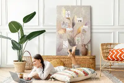 Watercolor Plant Wall Cork Memo Board