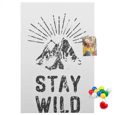 Stay Wild Mountain Theme Cork Pin Board