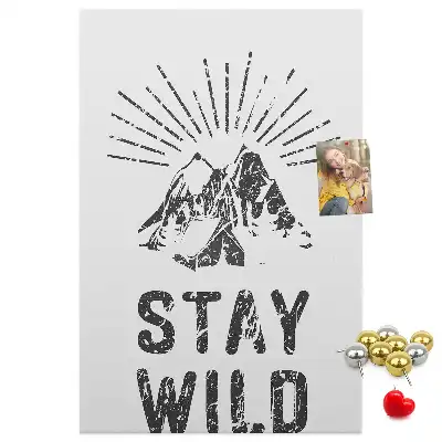 Stay Wild Mountain Theme Cork Pin Board