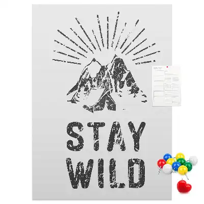Stay Wild Mountain Theme Cork Pin Board