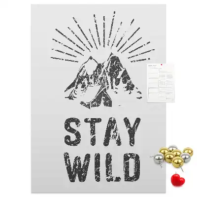 Stay Wild Mountain Theme Cork Pin Board