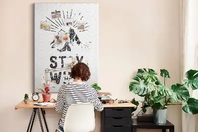 Stay Wild Mountain Theme Cork Pin Board