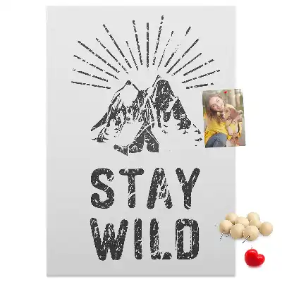 Stay Wild Mountain Theme Cork Pin Board