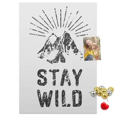 Stay Wild Mountain Theme Cork Pin Board
