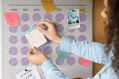 Wall cork memo board Monthly schedule