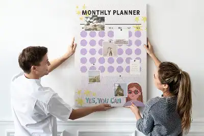 Wall cork memo board Monthly schedule