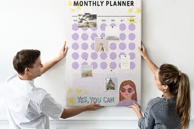 Wall cork memo board Monthly schedule