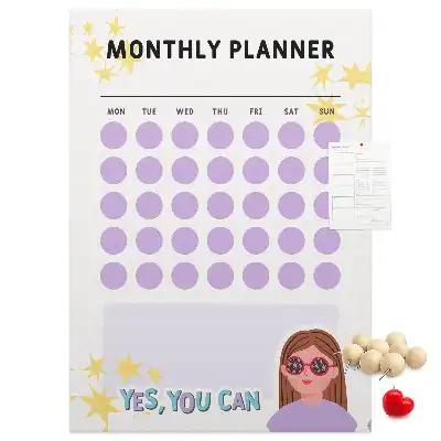 Wall cork memo board Monthly schedule