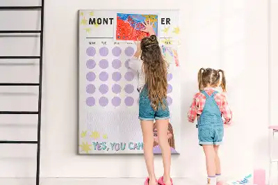 Wall Cork Memo Board with Monthly Schedule
