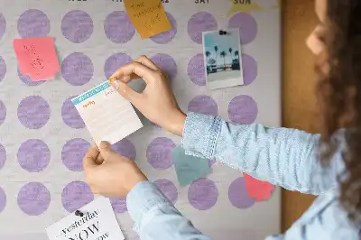 Wall Cork Memo Board with Monthly Schedule