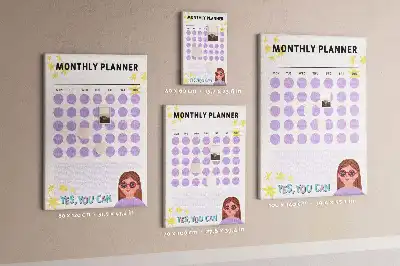 Wall Cork Memo Board with Monthly Schedule