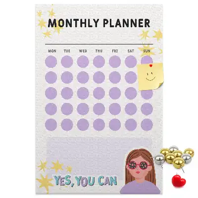 Wall cork memo board Monthly schedule
