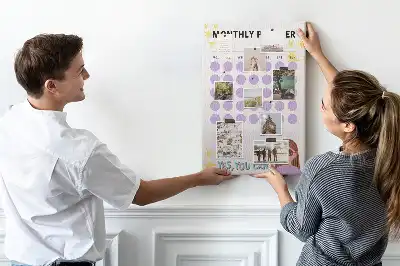 Wall Cork Memo Board with Monthly Schedule