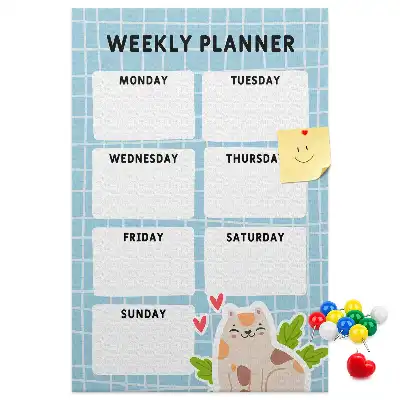 Cork pin board Weekly schedule