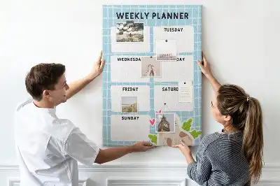 Cork pin board Weekly schedule