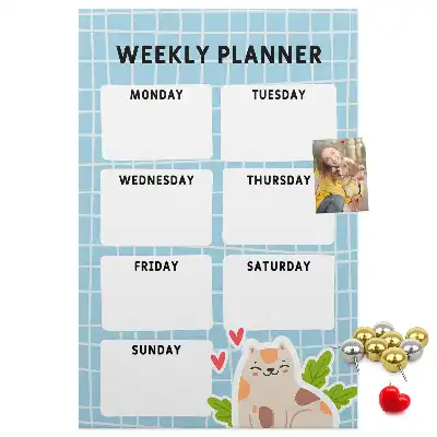 Cork pin board Weekly schedule