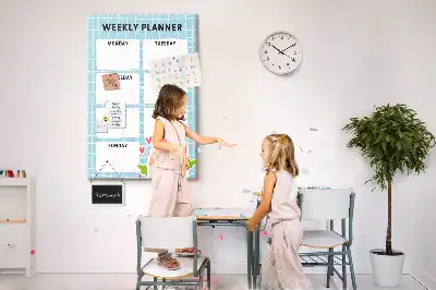 Weekly schedule cork pin board
