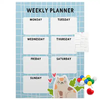 Cork pin board Weekly schedule