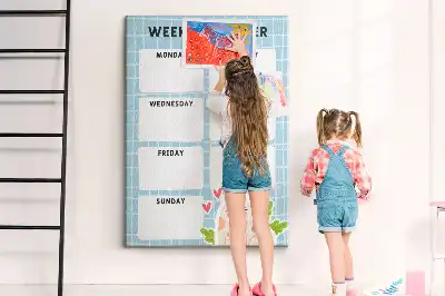Cork pin board Weekly schedule