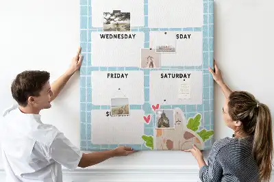 Cork pin board Weekly schedule