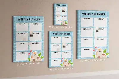 Cork pin board Weekly schedule