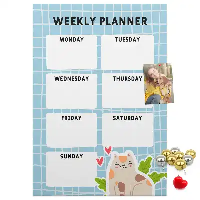 Cork pin board Weekly schedule