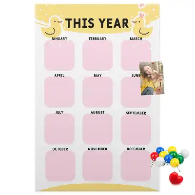 Wall cork memo board Annual calendar