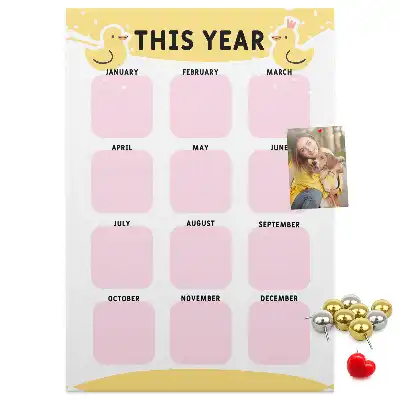 Wall cork memo board Annual calendar