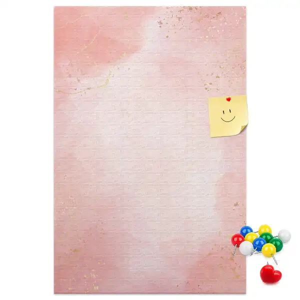 Wall cork memo board Pink marble